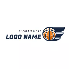 Speed Logo Abstract Wing and Basketball logo design