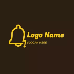 鈴鐺Logo Abstract Yellow Bell Icon logo design