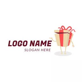 Logotipo De Regalo Anthropomorphic Brown Gift logo design