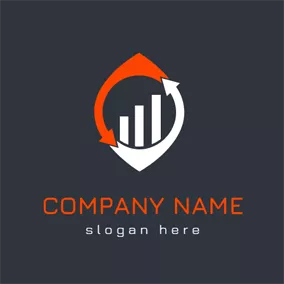 市场 Logo Arrow and Diagram Accounting logo design