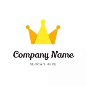 Throne Logo Attractive Yellow Color Crown logo design