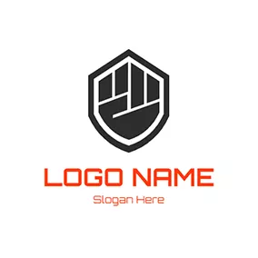 Logotipo De Lucha Badge and Fist logo design