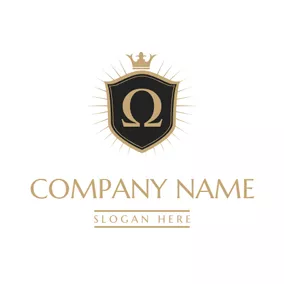 Logótipo De ómega Badge and Omega Symbol logo design
