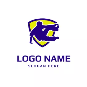 Logótipo De Emblema Badge and Parkour Sportsman logo design