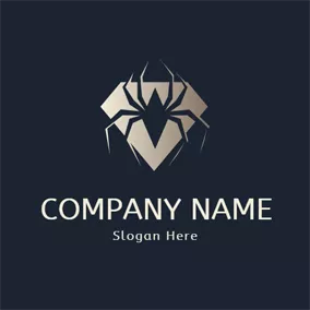 Logotipo Peligroso Badge and Spider Icon logo design