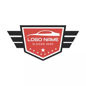 车行 Logo Badge and White Car logo design