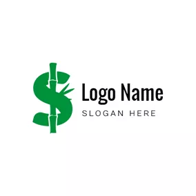 Fortune Logo Bamboo and Dollar Sign logo design