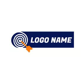 Aim Logo Banner Arrow and Simple Target logo design