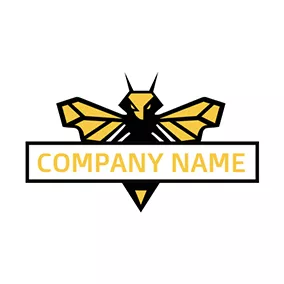 条幅logo Banner Vein and Unique Hornet logo design