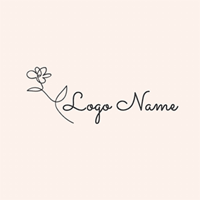 Font Logo Beautiful Flower and Signature logo design