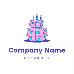 Cake Logo Beautiful Gift and Birthday Cake logo design