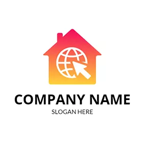 Logotipo De Internet Beautiful House and Website Icon logo design