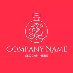 Charming Logo Beauty and White Perfume Bottle logo design