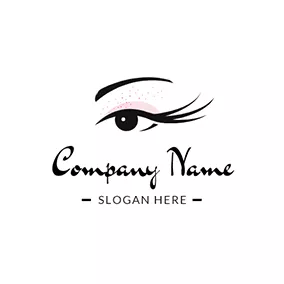 Fashion Brand Logo Beauty Makeup and Long Eyelash logo design
