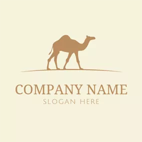 Logótipo De Camelo Beige and Brown Camel logo design
