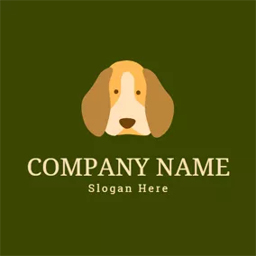 Ear Logo Beige Dog Head logo design