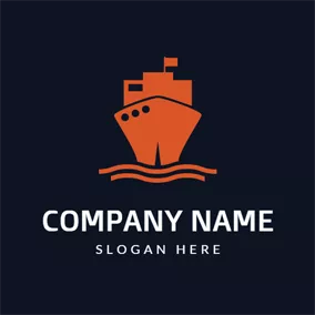 小船logo Black and Orange Sailboat logo design