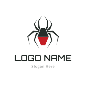 spider black and red logo