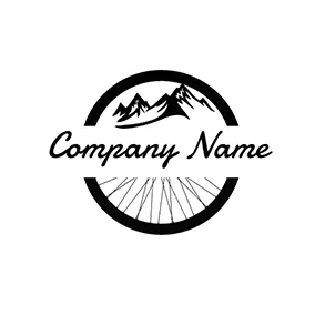 Bicycling Logo Black and White Bike Wheel logo design