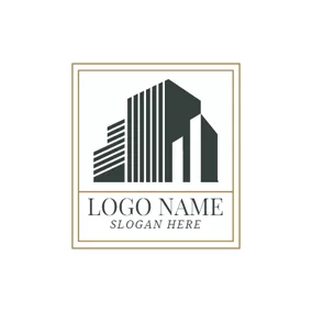 建筑商logo Black and White Building logo design