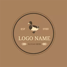 Logótipo Pato Black and White Duck logo design