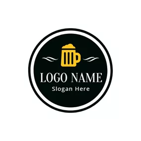 Logótipo Bar Black and Yellow Beer Mug logo design