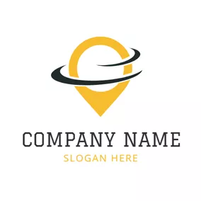 地址 Logo Black and Yellow Map Pin logo design