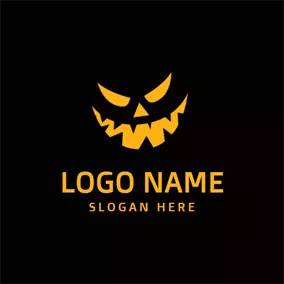 Villain Logo Black and Yellow Pumpkin logo design