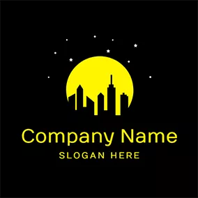 Dotted Logo Black Architecture and Yellow Moon logo design