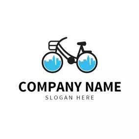 Bicycling Logo Black Bicycle and Cycling logo design