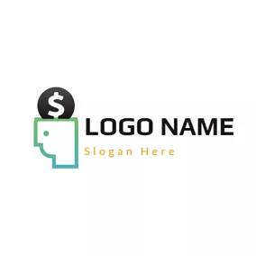 Logótipo Banco Black Circle and Dollar Sign logo design