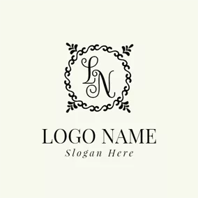 Logotipo De Novia Black Decoration and Abstract Letter logo design
