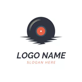 Record Label Logos Black Shadow and Disc logo design