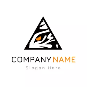 Animal Logo Black Triangle and Brown Eye logo design