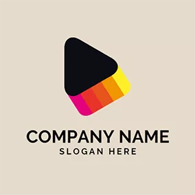 Logótipo De Comunicação Black Triangle and Youtube Channel logo design