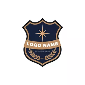 律师 & 法律Logo Blue and Yellow Police Badge logo design