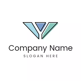Logotipo Y Blue Figure and Letter Y logo design