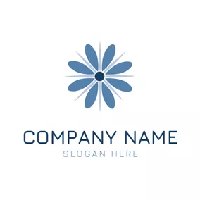 Beam Logo Blue Flower and Laser logo design