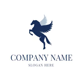 Pegasus Logo Blue Fly Pegasus Icon logo design