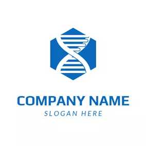 Genome Logo Blue Hexagon and White Dna logo design