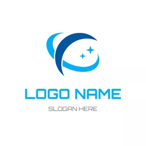 System Logo Blue Moon and Galaxy logo design