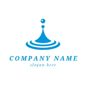 波纹 Logo Blue Rain Drop logo design