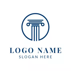 Legal Logo Blue Round Court logo design