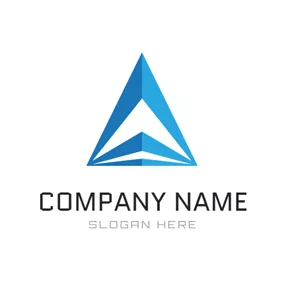 创业公司 Logo Blue Triangle and Abstract Mansion logo design