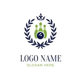 保龄球logo Branch and Bowling Pin logo design