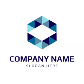 Corporate Logo Bright Blue Kaleidoscope logo design