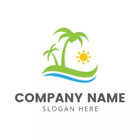 棕櫚樹 Logo Bright Sunshine Coast logo design