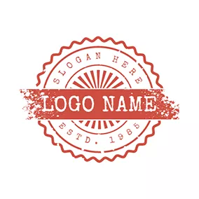 Logótipo De Carimbo Broken Banner Circle Stamp logo design