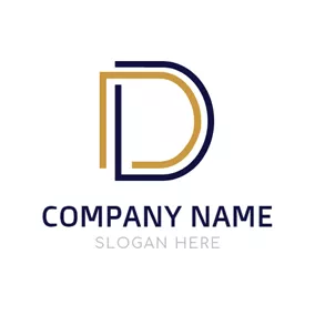 Decor Logo Brown and Black Letter D logo design