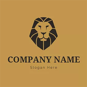 Lion Logo Brown and Black Lion Head logo design